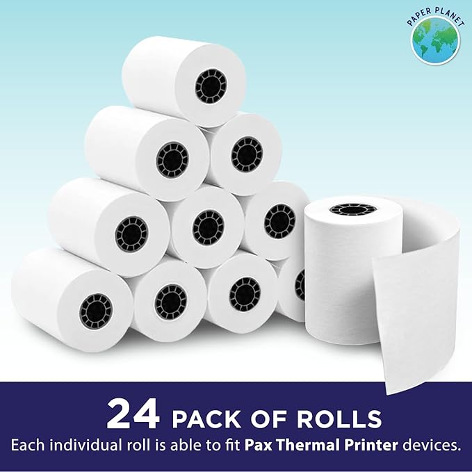 Thermal Paper for Pax Models A80 E600 S80 S500 Q80 | 24 Rolls