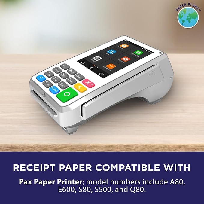 Thermal Paper for Pax Models A80 E600 S80 S500 Q80 | 24 Rolls