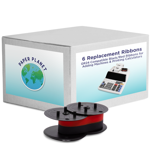 Red and Black Printing Calculator Ribbons Compatible with GR24 | 6 Ribbons