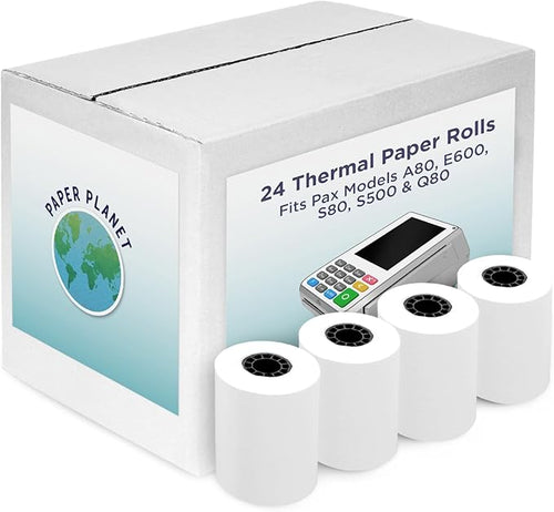 Thermal Paper for Pax Models A80 E600 S80 S500 Q80 | 24 Rolls