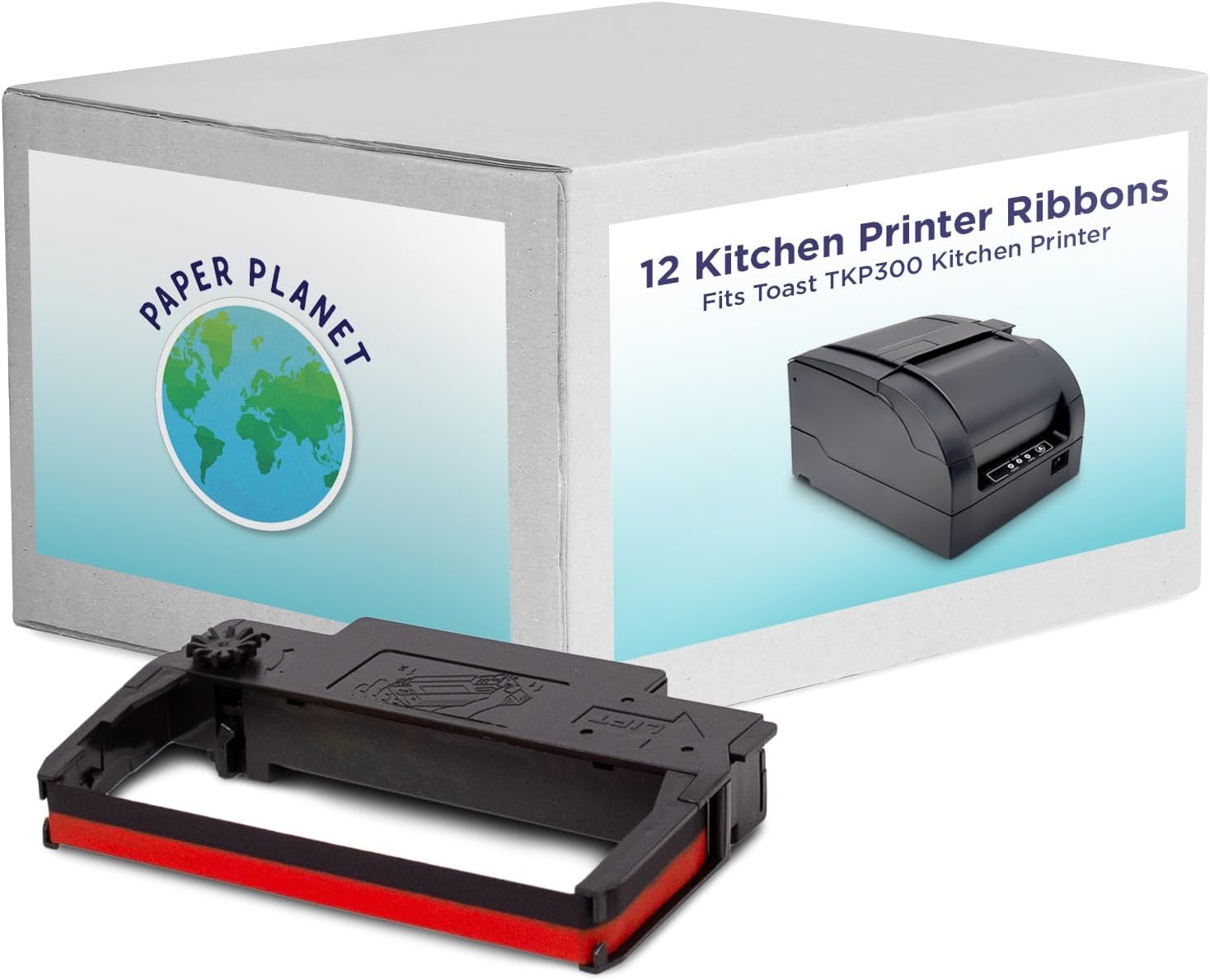 Red/Black Ink Ribbons Compatible with Toast TKP300 | 12 Ribbons – Paper ...