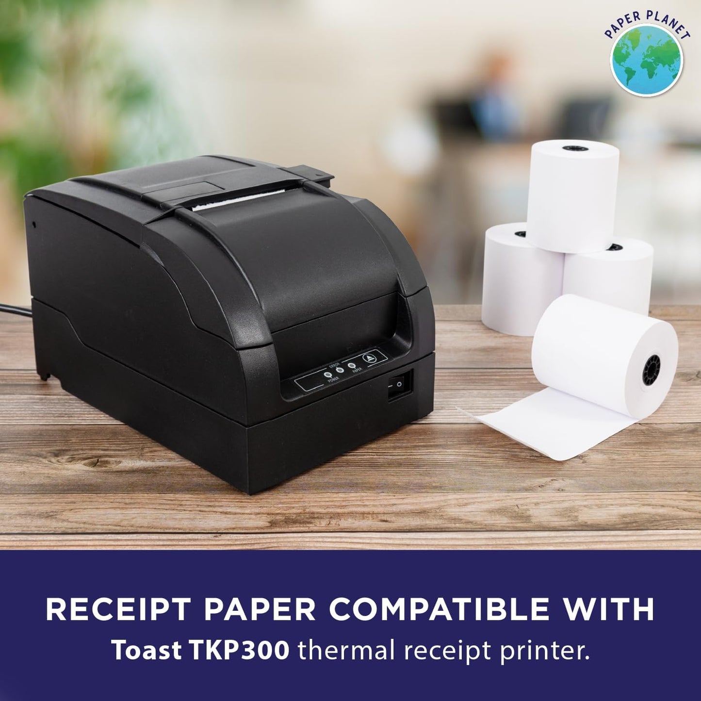 Kitchen Printer Paper for Toast TKP300 Kitchen Printer by Paper Planet | Compatible with TKP300 SNBC BTP-M300 | 1-Ply Bond Paper (White) | 20 Rolls