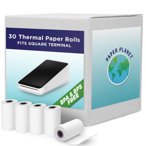 30 Phenol Free (BPS Free & BPA Free) Thermal Rolls fits Square Terminal