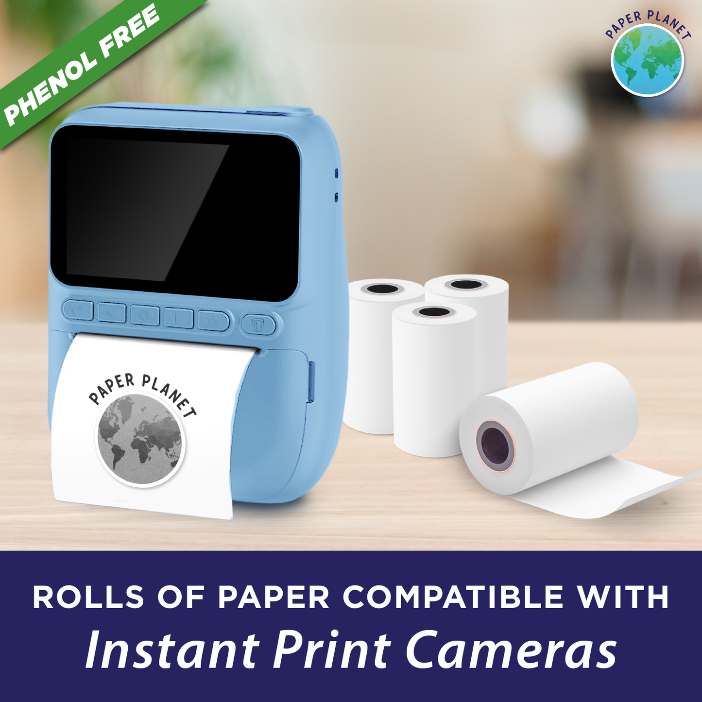 Phenol Free Thermal Paper for Instant Camera Printers | 10 Rolls | BPS & BPA Free