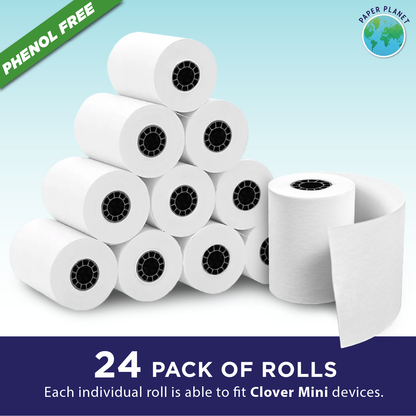 Phenol-Free Thermal Paper for Clover Mini | 24 Rolls | BPS Free & BPA Free