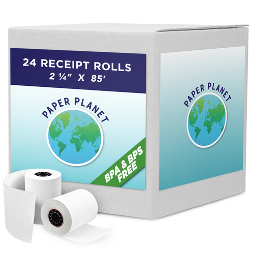 2 1/4" x 85' Phenol Free (BPS Free & BPA Free) Thermal Paper | 24 Rolls
