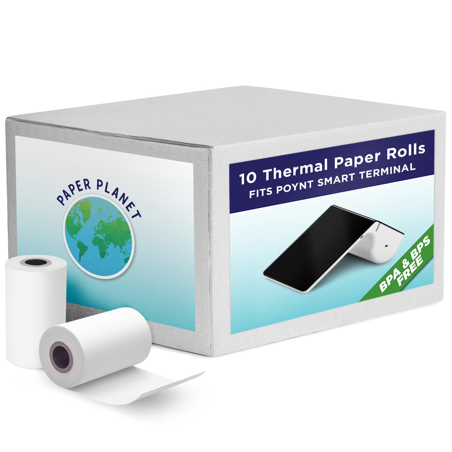 Phenol Free Thermal Paper for Poynt Smart Thermal Terminal | 10 Rolls | BPS & BPA Free
