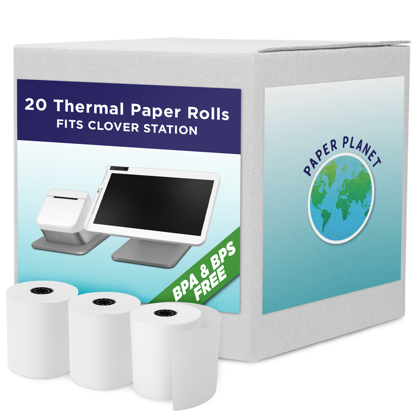 20 Phenol Free (BPS Free & BPA Free) Thermal Rolls fits Clover Station