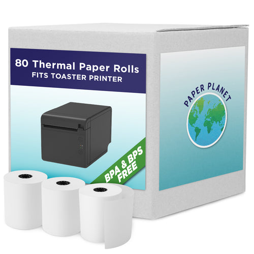 Phenol Free (BPS Free & BPA Free) Thermal Paper for Toast TP200 | 80 Rolls