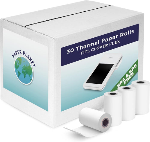 30 Phenol Free (BPS Free & BPA Free) Thermal Rolls fits Clover Flex