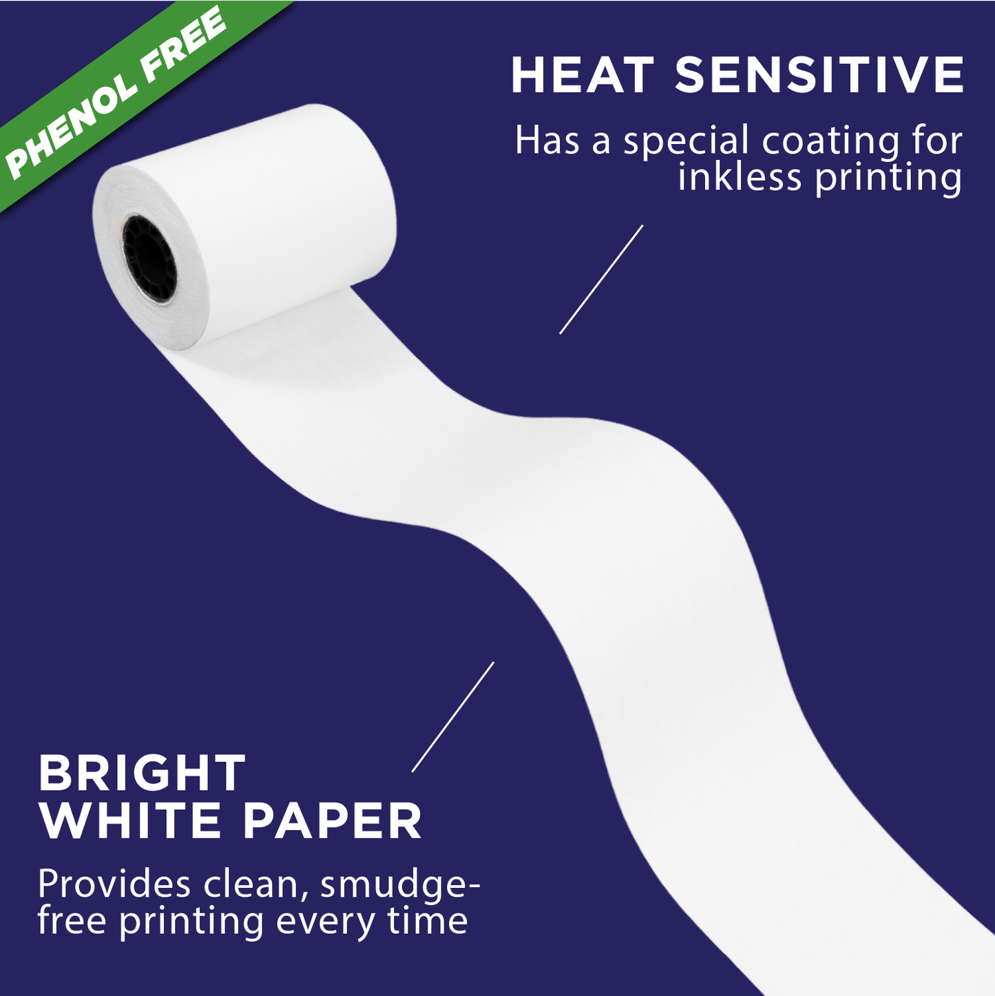 Phenol Free (BPS Free & BPA Free) Thermal Paper for Clover Mini | 120 Rolls
