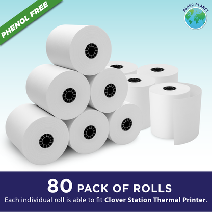 Phenol-Free Thermal Paper for Clover Station | 80 Rolls | BPS Free & BPA Free